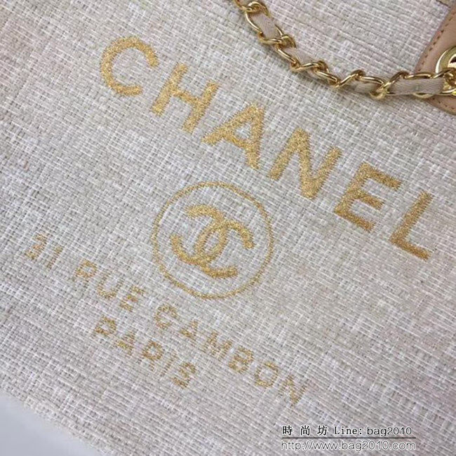 香奈兒CHANEL 2018早春度假系列最新火爆大號帆布沙灘包手提購物袋 DSC1294